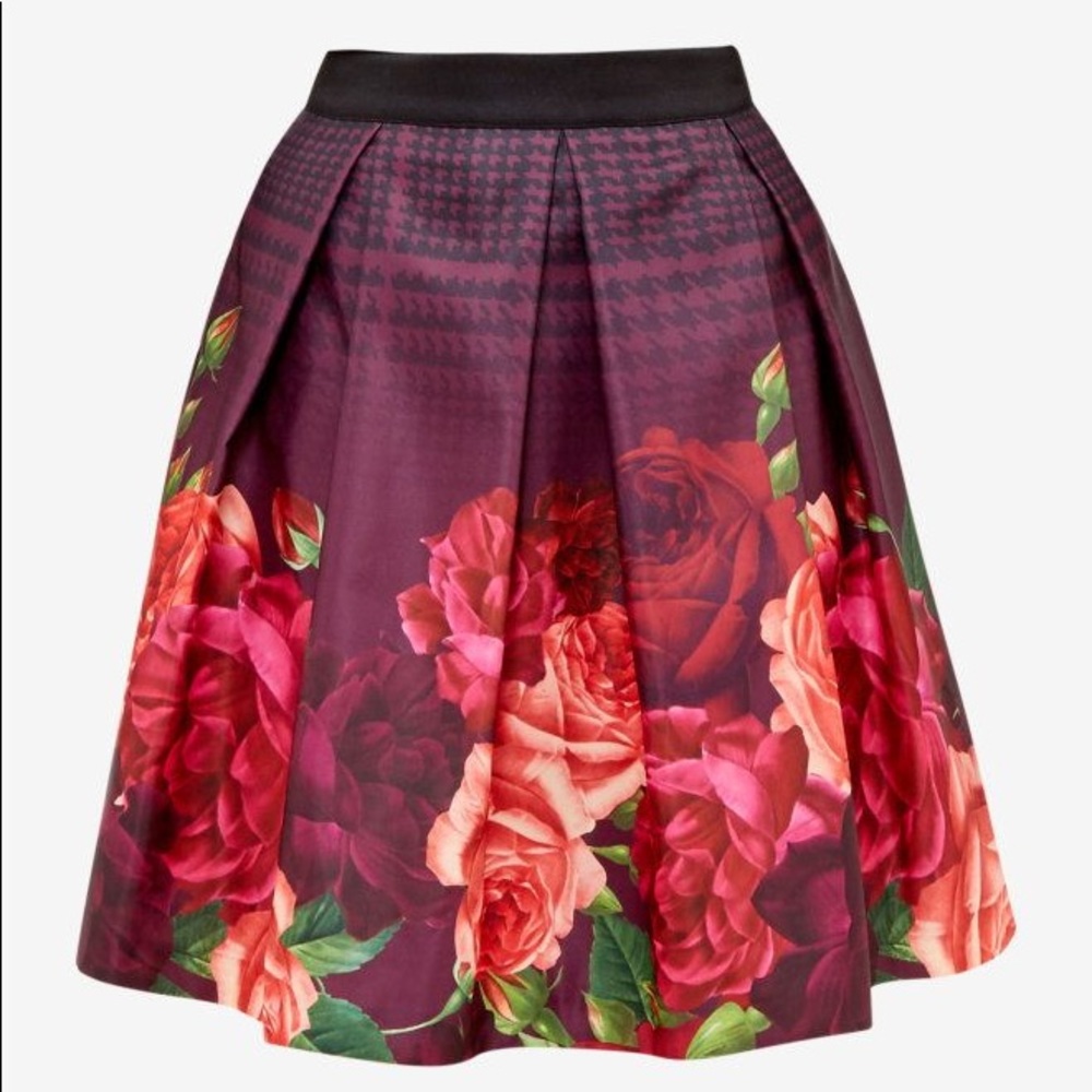 NWT Ted baker tapped rose border skirt, 0
